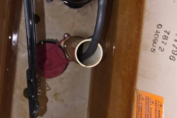 New fill valve and flapper installed during a toilet tank rebuild in Bellaire TX 77401